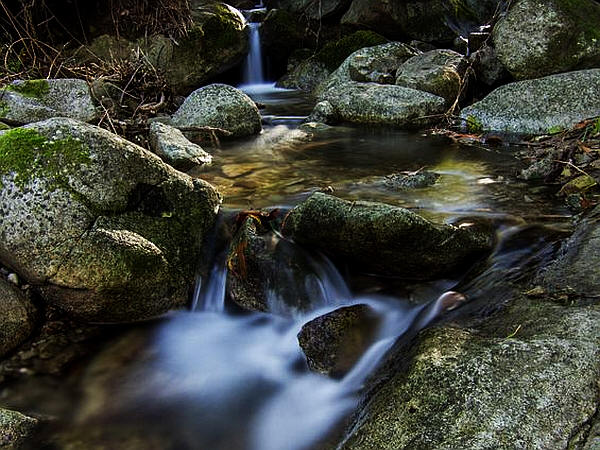 Een beekje met stromend water in Monchique, Algarve, Portugal